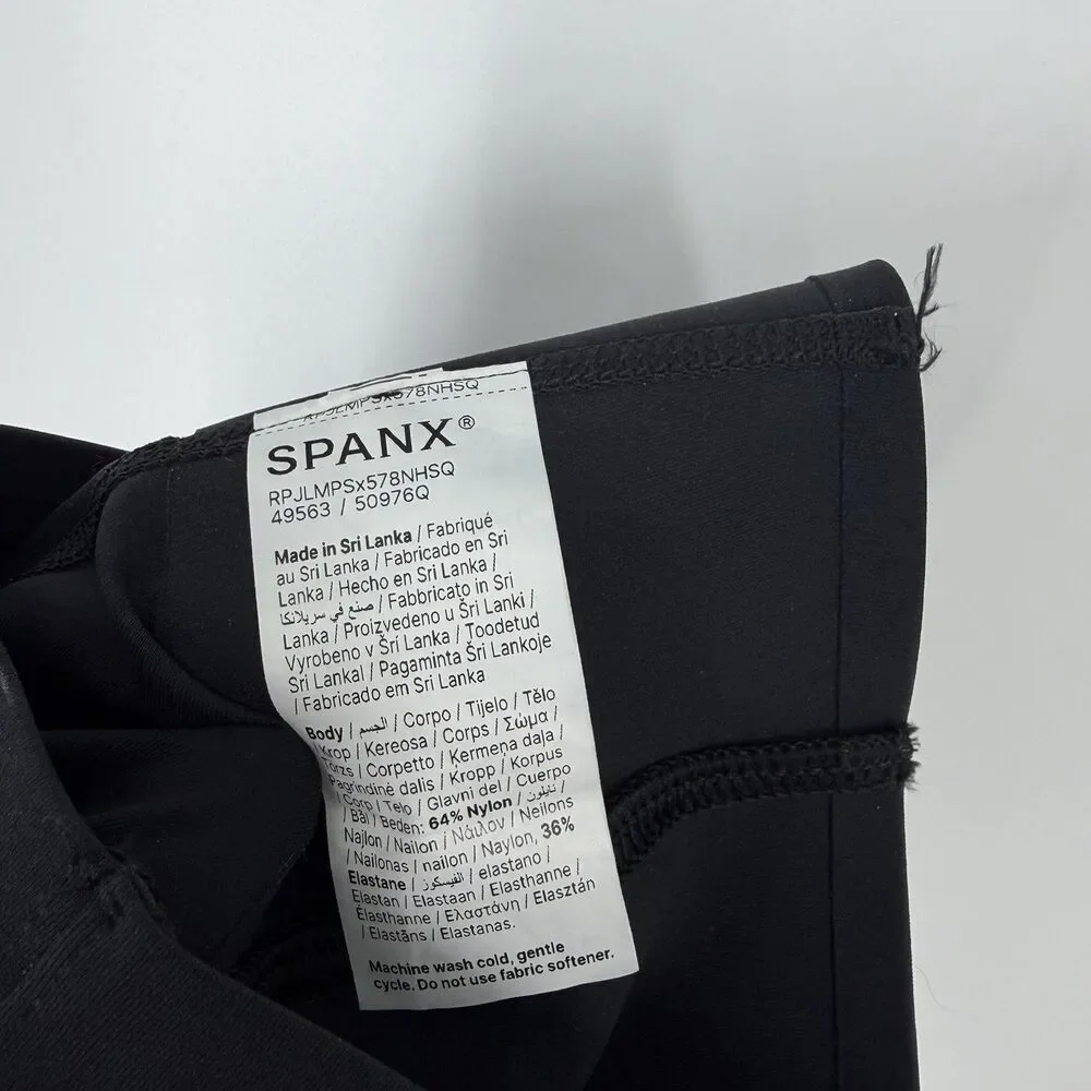 Spanx Shape Coreluxe Micro Flare Pants Size Small Black Tummy Compression Seamed